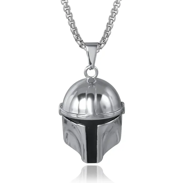Star Wars Boba Fett Helm Anhänger Halskette Edelstahl 22 Zoll