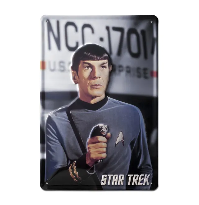 LOGOSHIRT Star Trek Spock Shoots Blechschild 20x30cm 3D