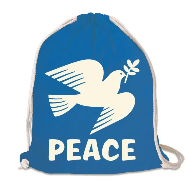 Logoshirt Friedenstaube Peace Stoffbeutel Kordelzug