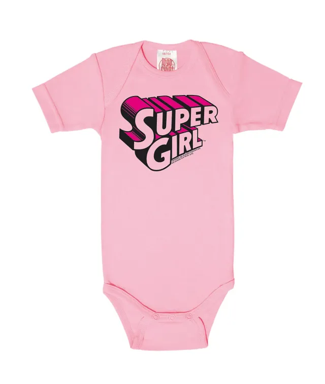 Logoshirt Supergirl Logo Babybody Kurzarm Pink