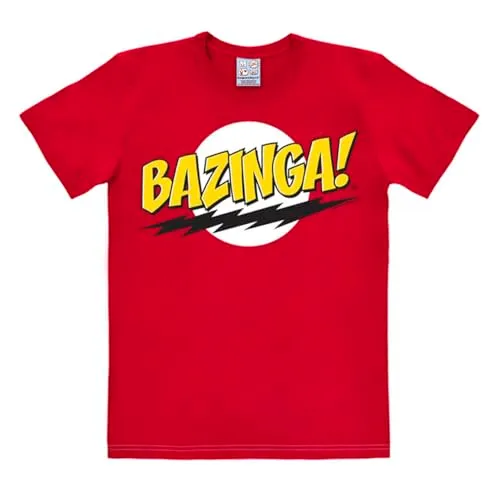 LOGOSHIRT Big Bang Theory Bazinga T-Shirt Rundkragen