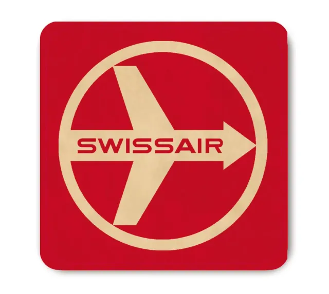 LOGOSHIRT Swissair Airline Untersetzer Kork 10x10cm