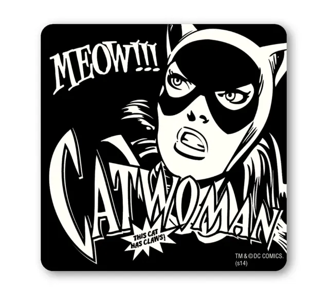 LOGOSHIRT DC Comics Catwoman Meow Untersetzer Kork 10x10 cm