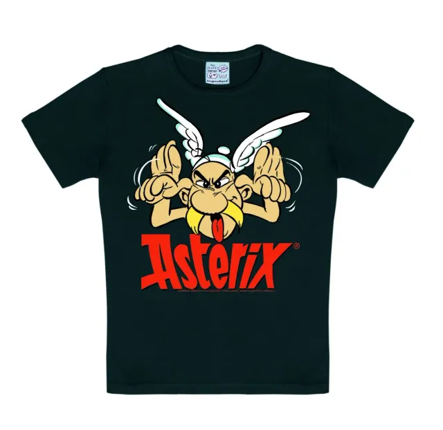 Logoshirt Asterix Grimasse T-Shirt Kinder schwarz