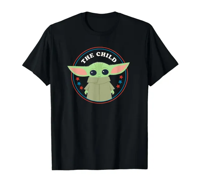 Star Wars Mandalorian Grogu Red White Blue T-Shirt