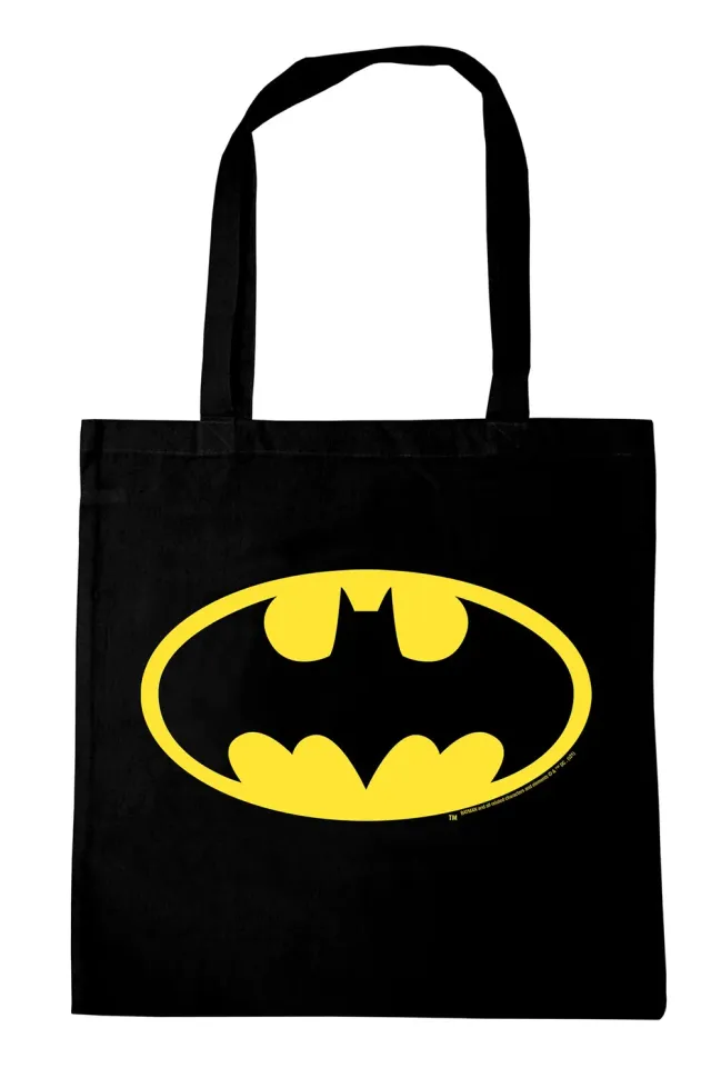 LOGOSHIRT Batman Logo Baumwolltasche 38x42 cm schwarz