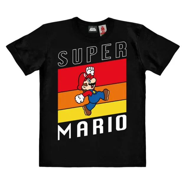 LOGOSHIRT Super Mario Sprung T-Shirt Kinder 92/98 Bio