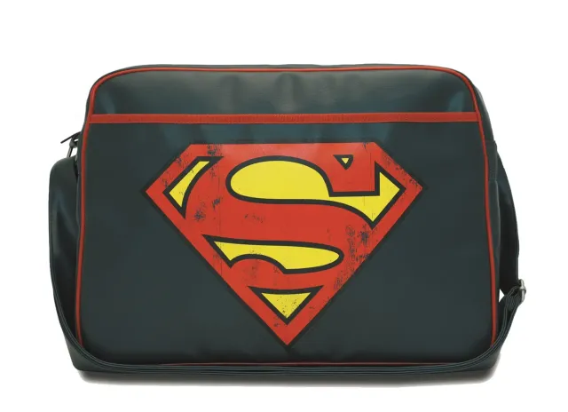 LOGOSHIRT Superman Logo Umhängetasche Messenger Bag PU