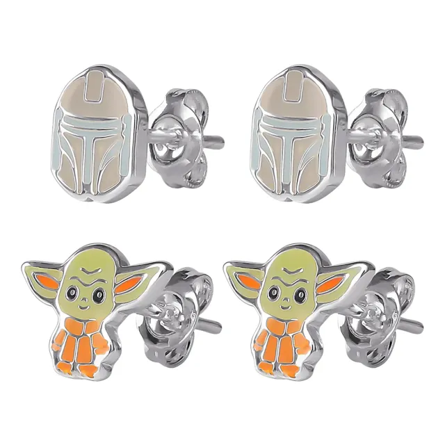 Star Wars Mandalorian Grogu Ohrstecker Set versilbert