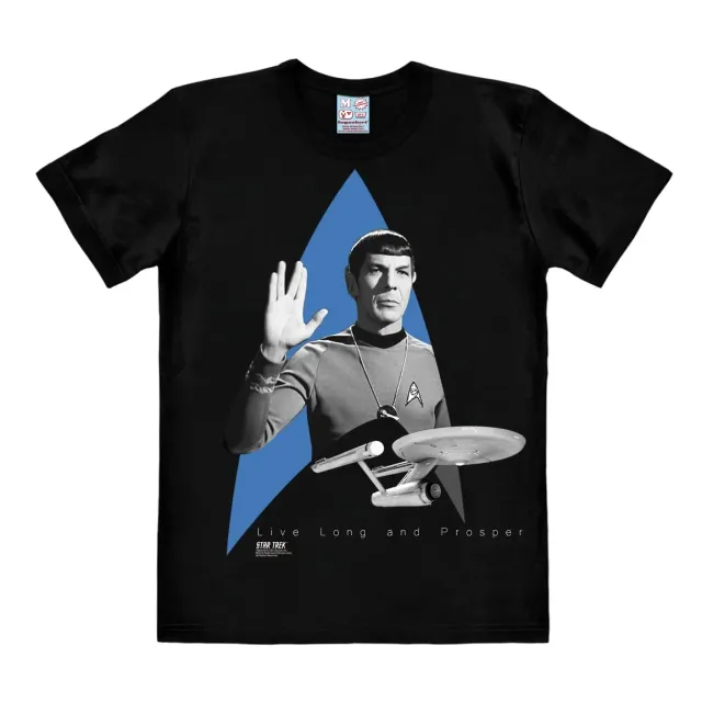 LOGOSHIRT Star Trek Spock & USS Enterprise T-Shirt Easy Fit
