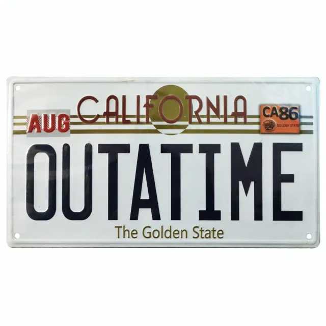 Fanattik Back To The Future Replica Number Plate Tin Sign Blechschild OUTATIME 28 x 15 cm