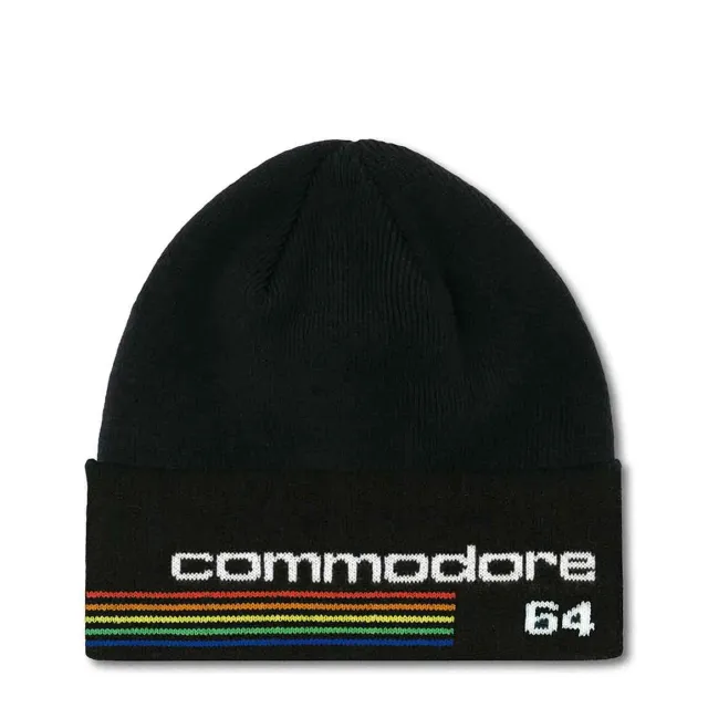 LOGOSHIRT Commodore C64 Logo Beanie Strickmütze Winter bunt