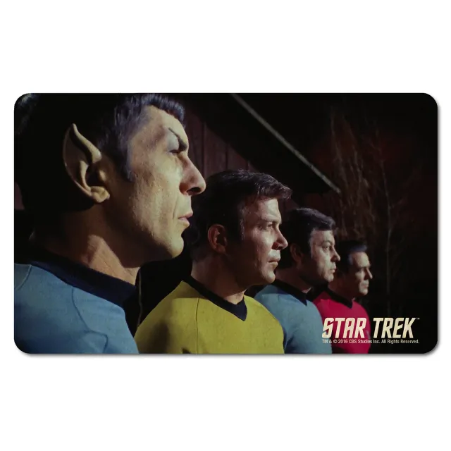 LOGOSHIRT Star Trek Spock Kirk McCoy Scotty Frühstücksbrettchen farbig