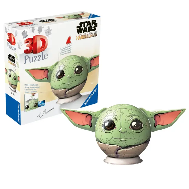 Ravensburger Mandalorian Grogu mit Ohren 3D Puzzle-Ball 72 Teile
