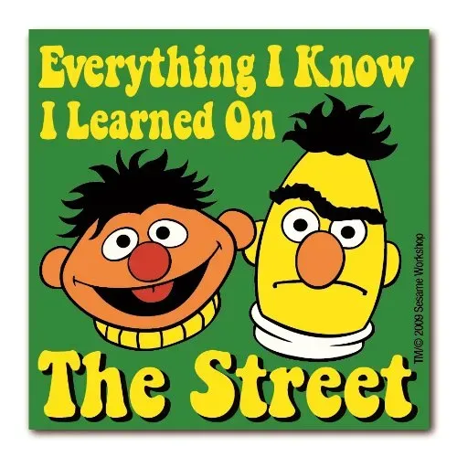 LOGOSHIRT Sesamstraße Ernie und Bert Everything I Know Kühlschrankmagnet